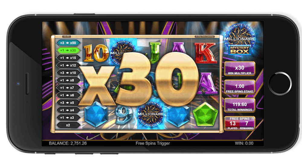 Millionaire Mystery Box pe telefonul mobil. 