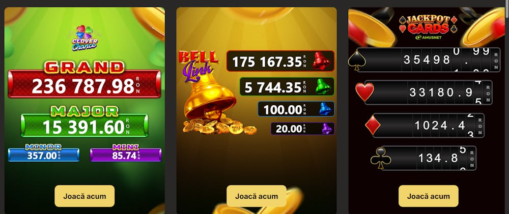 Toate premiile cu jackpot de la pacanelele disponibile pe Million casino.