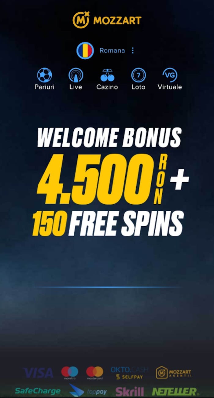 Prima ofertă pe care o poți lua pe Mozzartbet casino dacă deschizi cont nou.