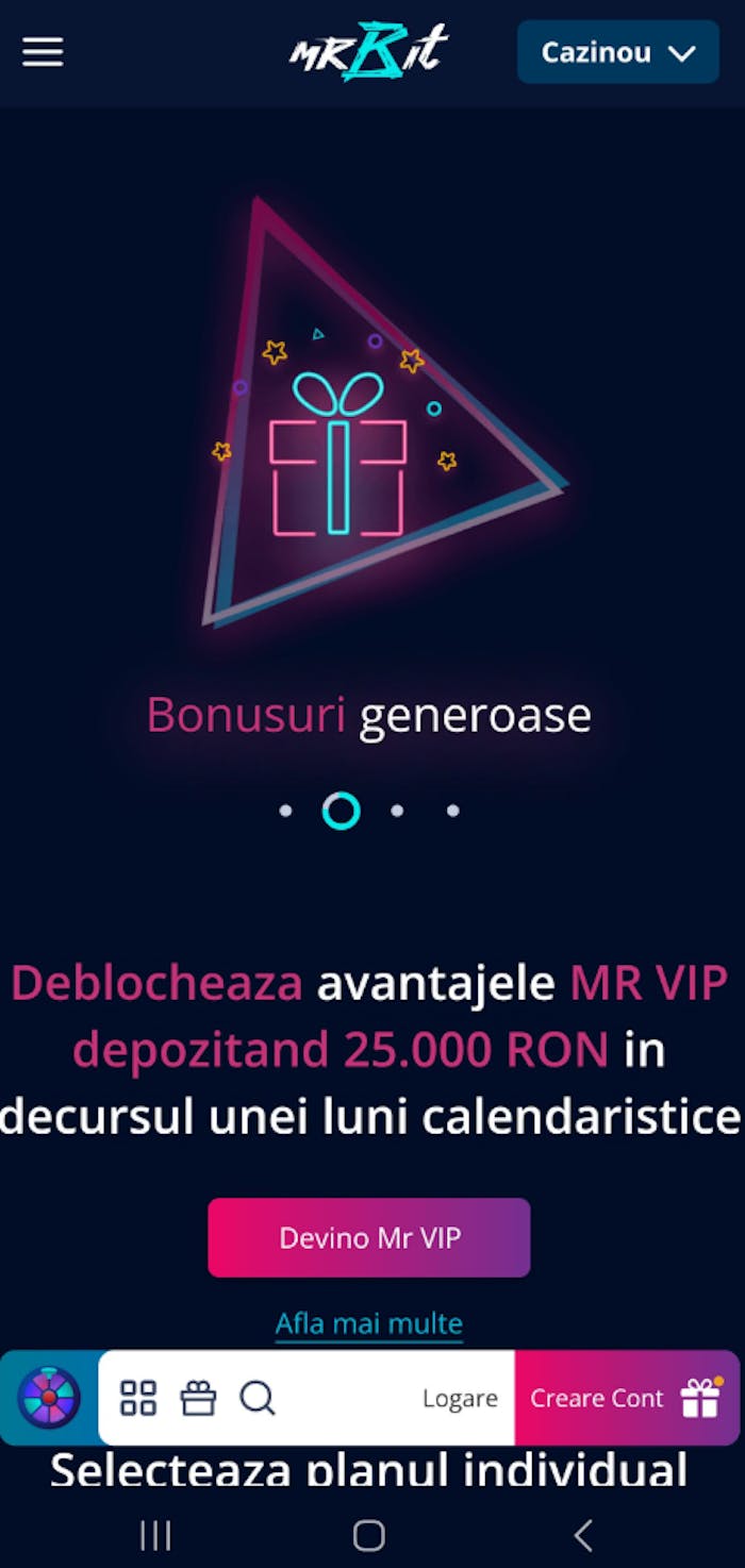 Mr Bit bonus VIP cu avantaje mari pe care le poți debloca pe măsură ce avansezi în nivel.