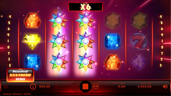 Multiplicatori scatter la jocul Starburst XXXtreme.