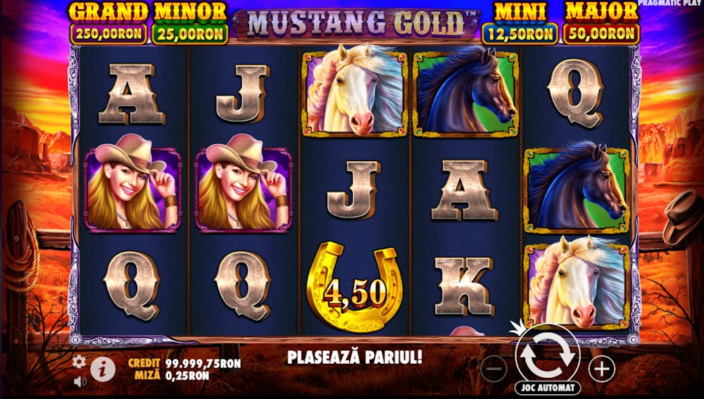 Mustang Gold demo & detalii – RTP, volatilitate și funcții logo