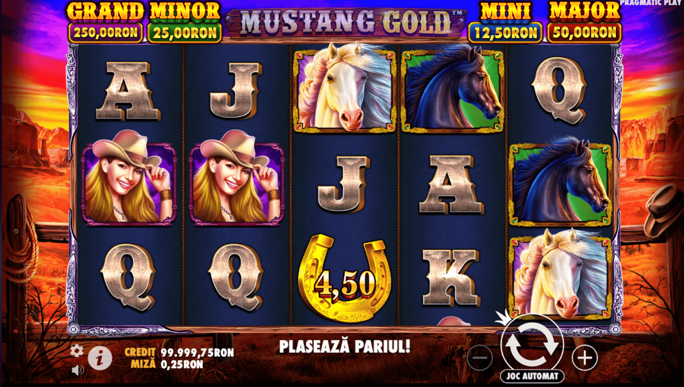 Mustang Gold demo & detalii – RTP, volatilitate și funcții logo