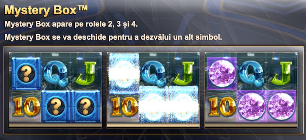 Funcția Mystery Box la Millionaire Mystery Box.