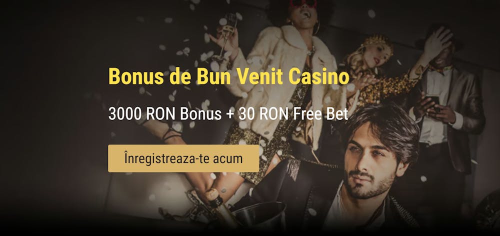 Modul de prezentare a bonusului de bun venit One Casino 3000 RON Bonus + 30 RON Free Bet