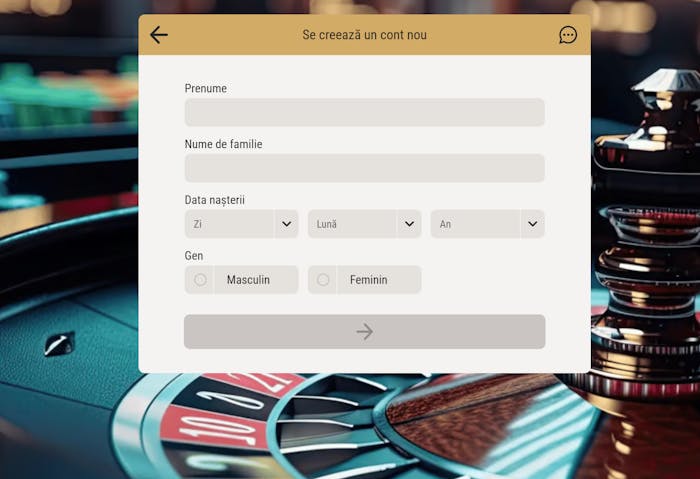 Informațiile pe care trebuie să le introduci în primul pas al procesului de înregistrare