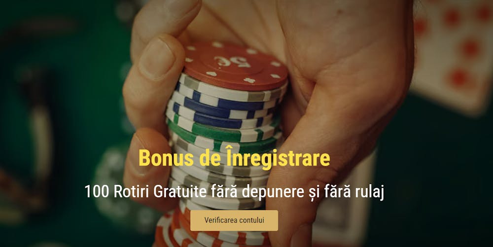 Prezentare bonus la verificarea contului de 100 rotiri gratuite fără depunere și fără rulaj