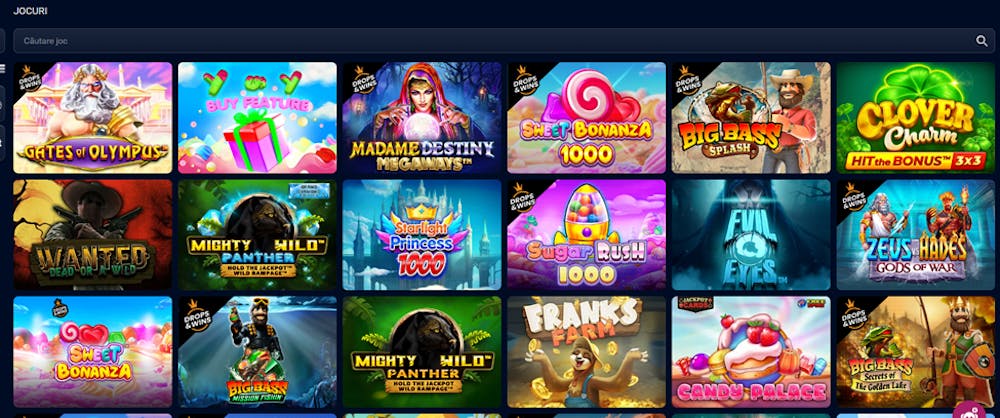 Oferta de jocuri ca la aparate de la Victory Bet.