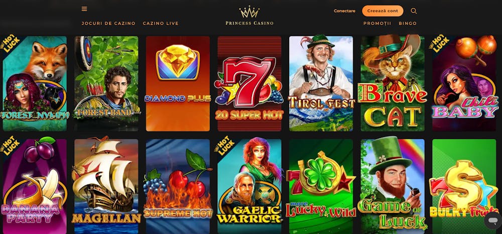 Câteva dintre sloturile video listate pe Princess casino