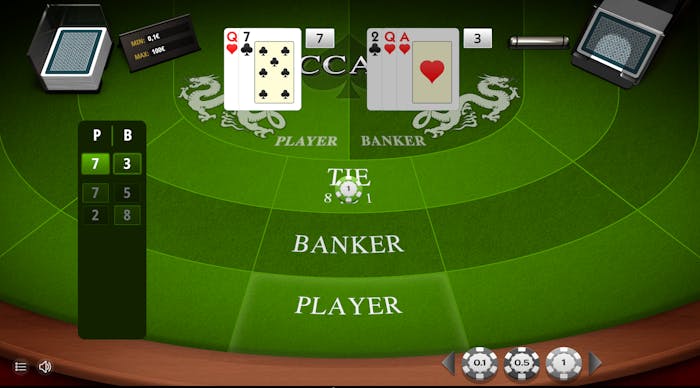 Pariu pe egalitate în baccarat de la iSoftbet.