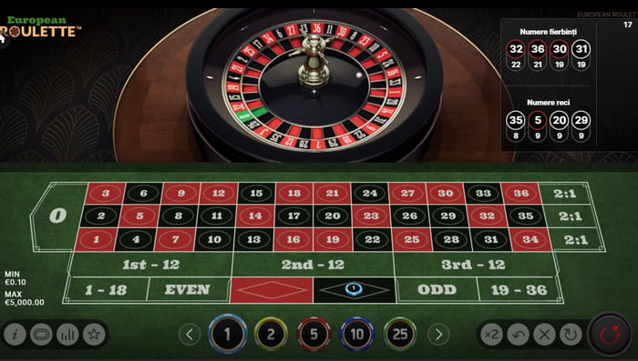 Pariu pe negru la ruleta Europeană de la NetEnt.