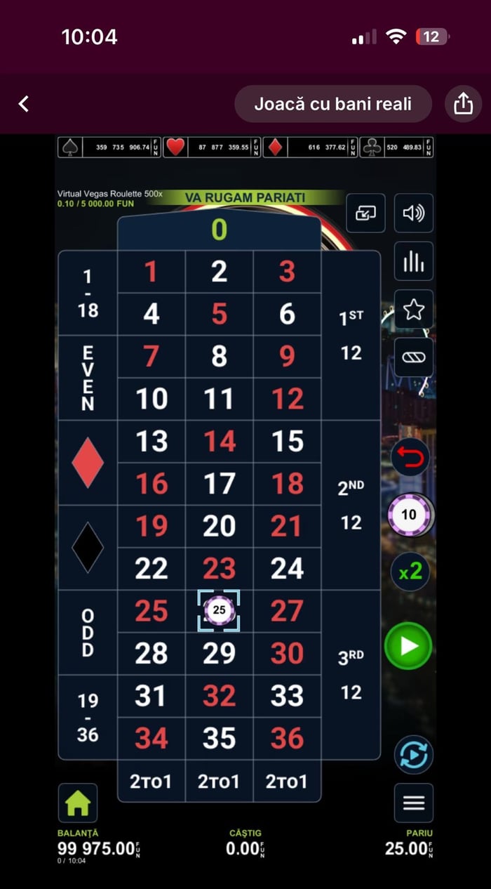 Model de pariuri la ruleta online. 