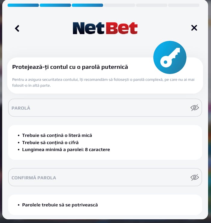 Trebuie să introduci parola de două ori