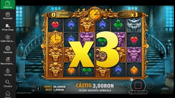 Exemplu de plată în speciala Mysterious slot cu ceas și multiplicator x3.