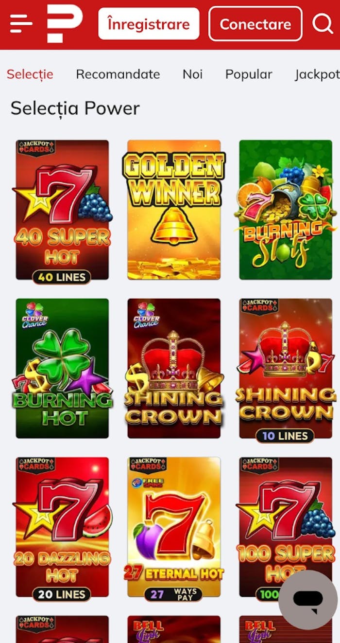 Selecția de jocuri cu recenzii Powerbet bune și în trend în România.