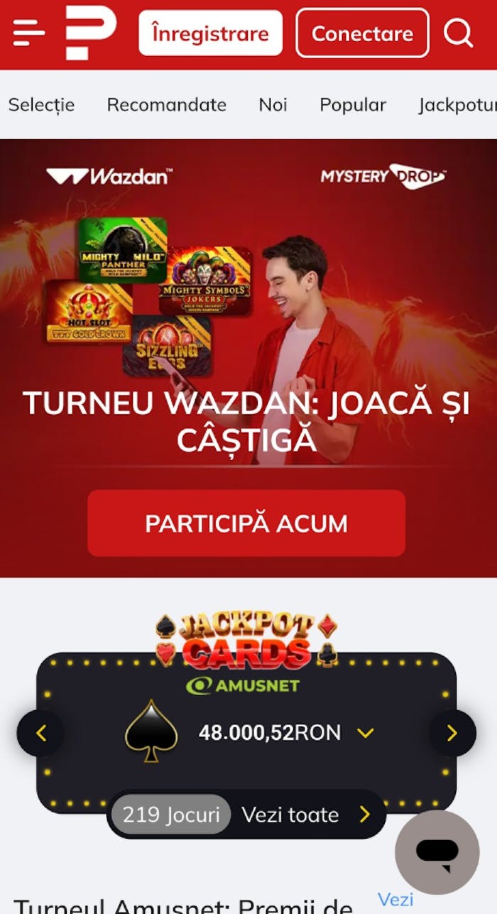 Prezentarea generală a Powerbet casino cu turnee Wazdan și premii jackpot de peste 48 de mii de lei.