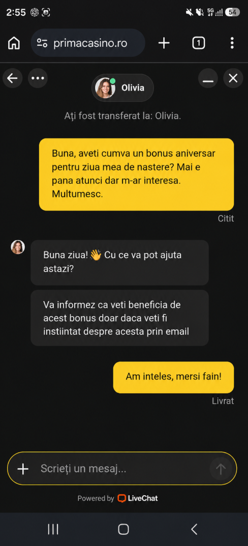 Prima casino bonus aniversar