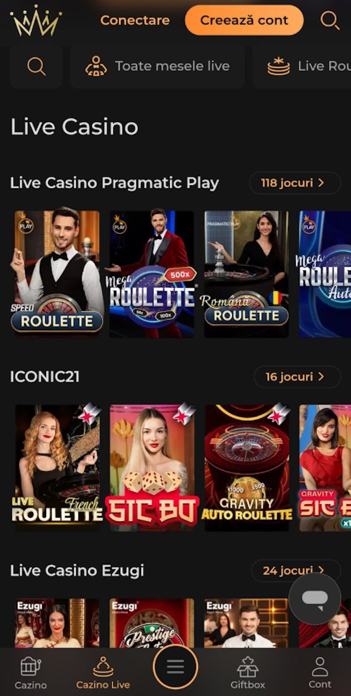 Prezentare jocuri de masă live Princess casino România pe mize de la 50 de bani.