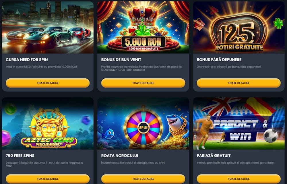 Alte promoții Spin casino pe care le poți revendica fără cod dacă ai cont.