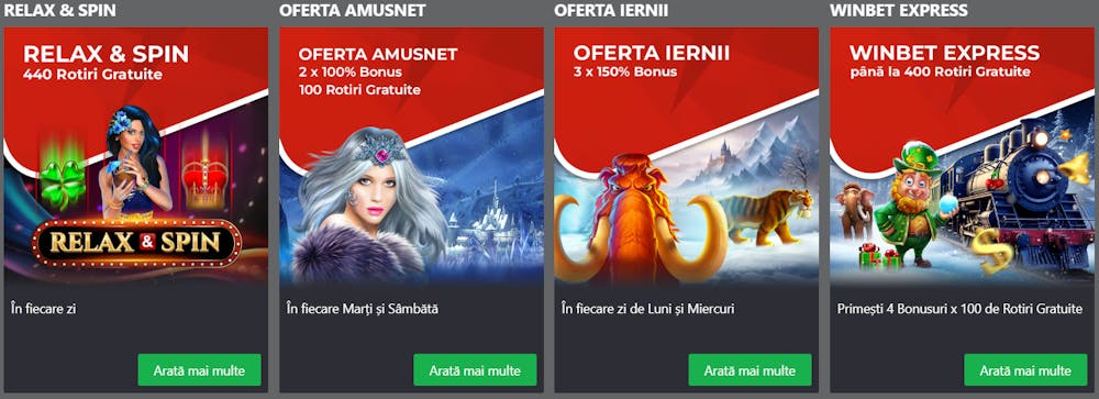 Ofertele de la Winbet Romania pe care le poți accesa azi.