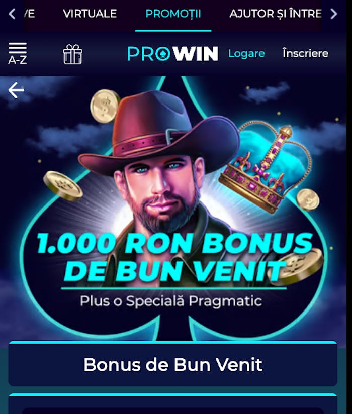 Primești 1.000 RON la bonus de bun venit Prowin caisno. 