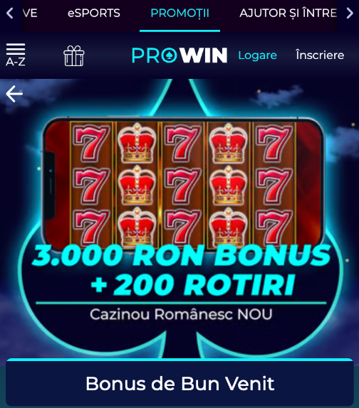Primești 3.000 RON la bonus de bun venit Prowin caisno. 