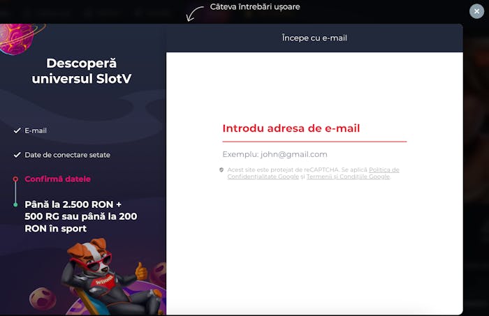 SlotV casino înregistrare