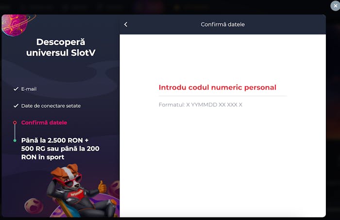SlotV casino înregistrare