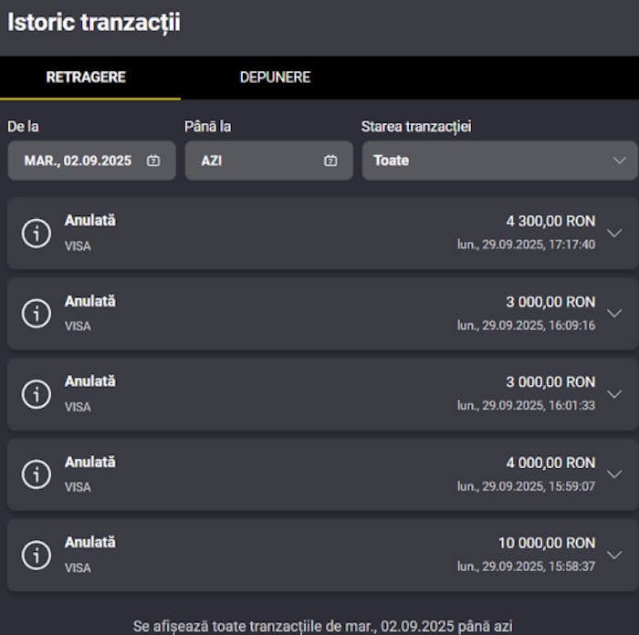 Retrageri anulate Fortuna Romania.