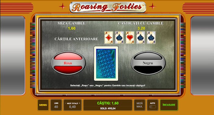 Funcția Gamble la Roaring Forties este de tipul roșu/negru