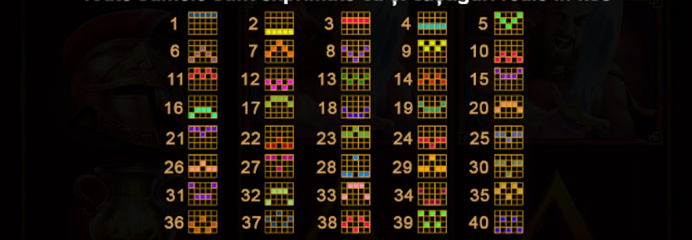 Liniile de plată la slotul Spartan King.