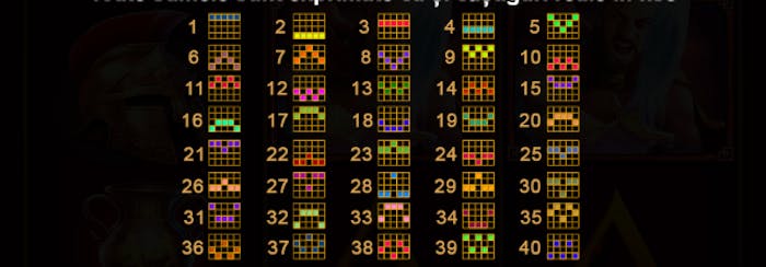 Liniile de plată la slotul Spartan King.