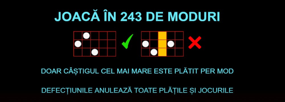 Thunderstruck 2 are 243 de moduri de câștig.