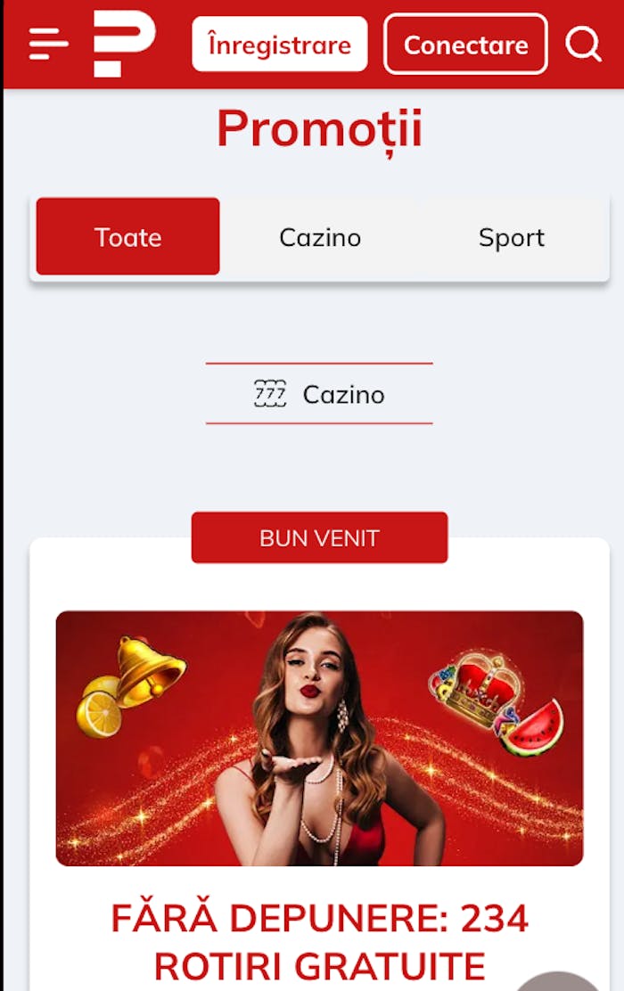 Ofertă fără cod bonus Powerbet fără depunere din care iei 234 rotiri gratuite.