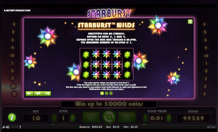 Simboluri Wild la Starburst.