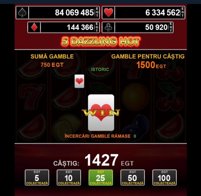 Funcția Gamble la 5 Dazzling Hot.