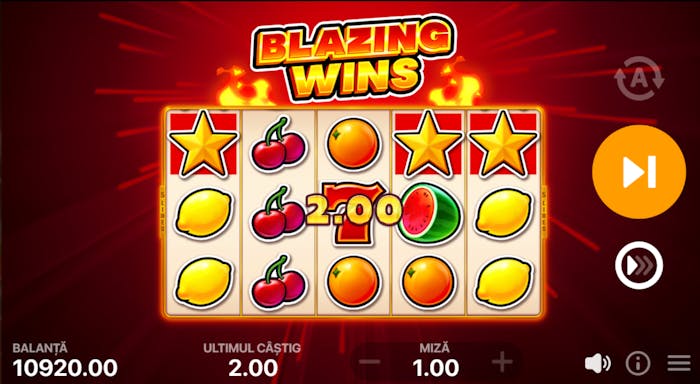 Rundă câștigătoare la Blazing Wins.