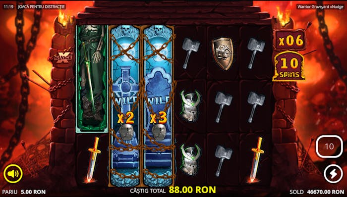 scatters si functii bonus Warrior Graveyard