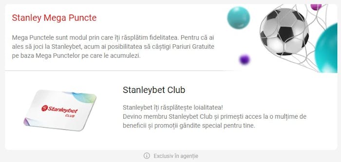 Câștigă puncte în programul Stanleybet Club.