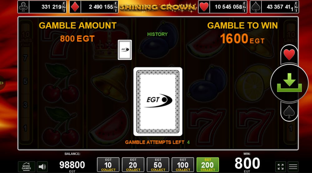 shining crown online gamble
