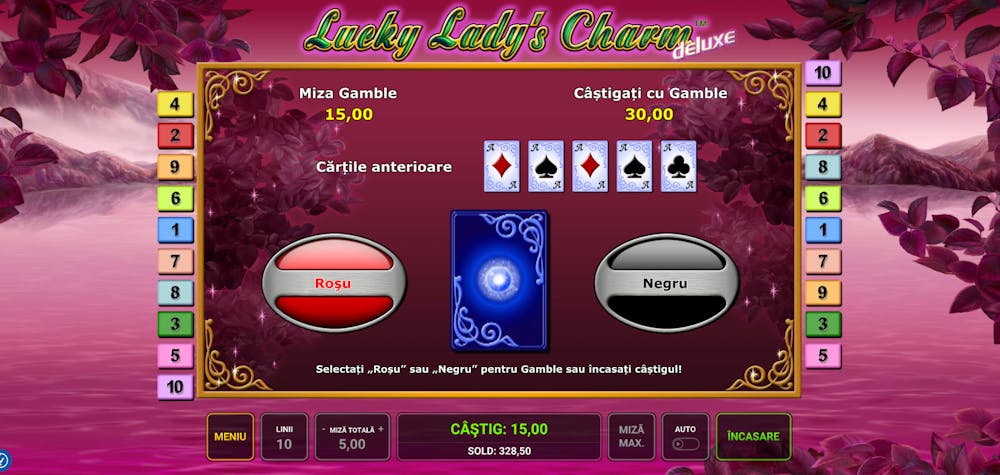 Funcția gamble la Lucky Lady’s Charm Deluxe.