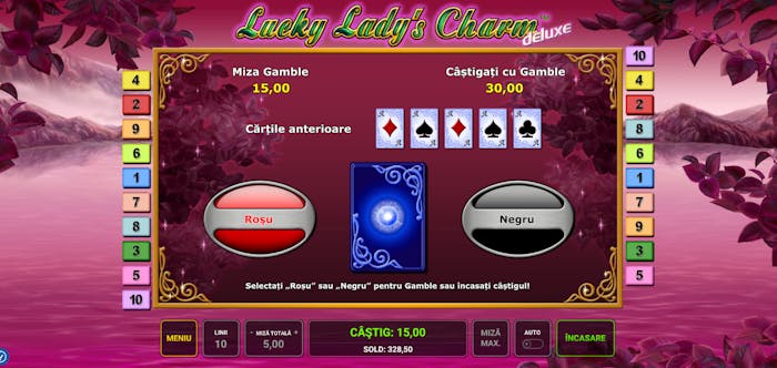 Funcția gamble la Lucky Lady’s Charm Deluxe.