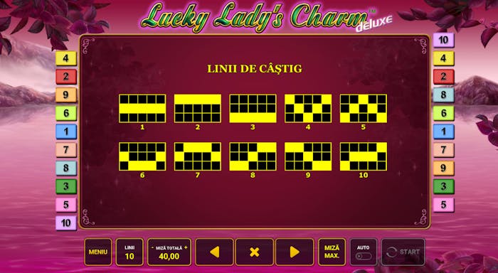 Lucky Lady’s Charm Deluxe are zece linii de plată.