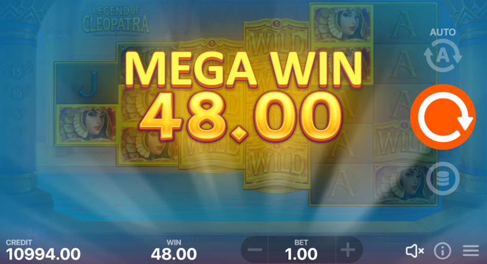 Grafica Legend of Cleopatra pentru un câștig mare.