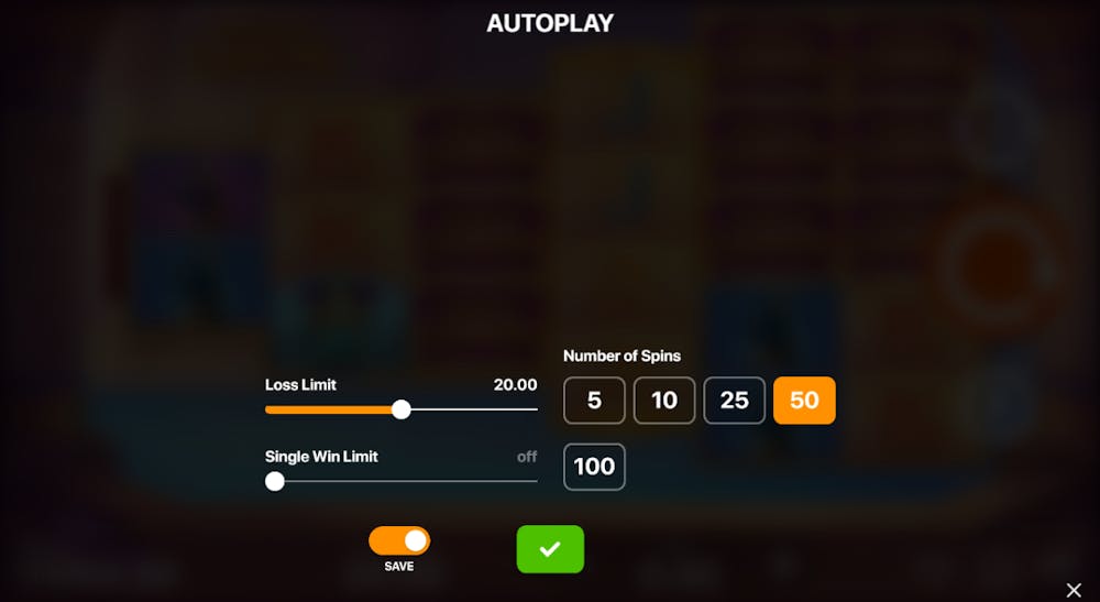 Legend of Cleopatra îți oferă posibilitatea să setezi numărul de autospin.