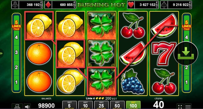 Grafica jocului Burning Hot.