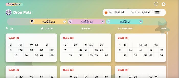Exemplu de joc de bingo disponibil pe Superbet