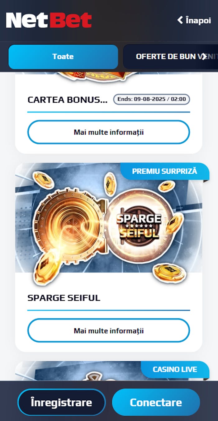 Cel mai bun exemplu de Netbet bonus fara depunere pe care îl poți activa prin cod special pentru un premiu mare.