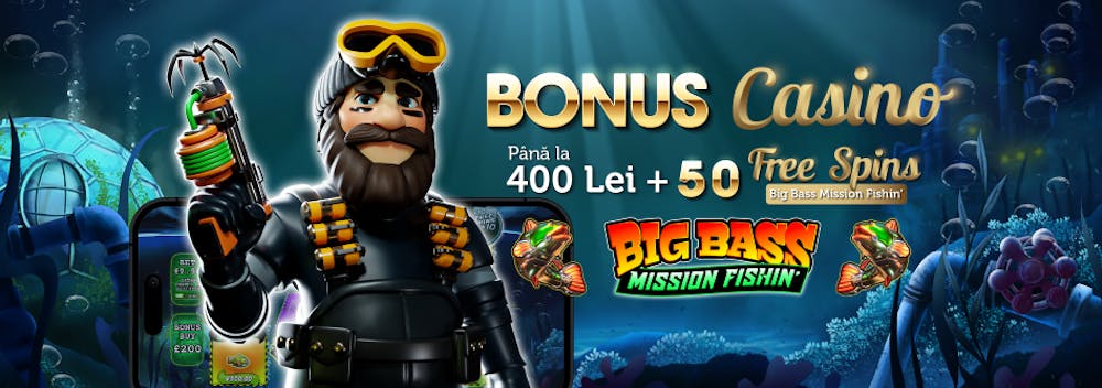 Oferta luni cu rotiri Seven de 50 runde la Big Bass Mission Fishin declanșată la depunere de 50 RON fără cod