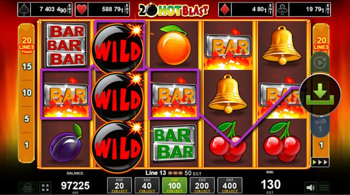 Simbolul Wild la slotul 20 Hot Blast.